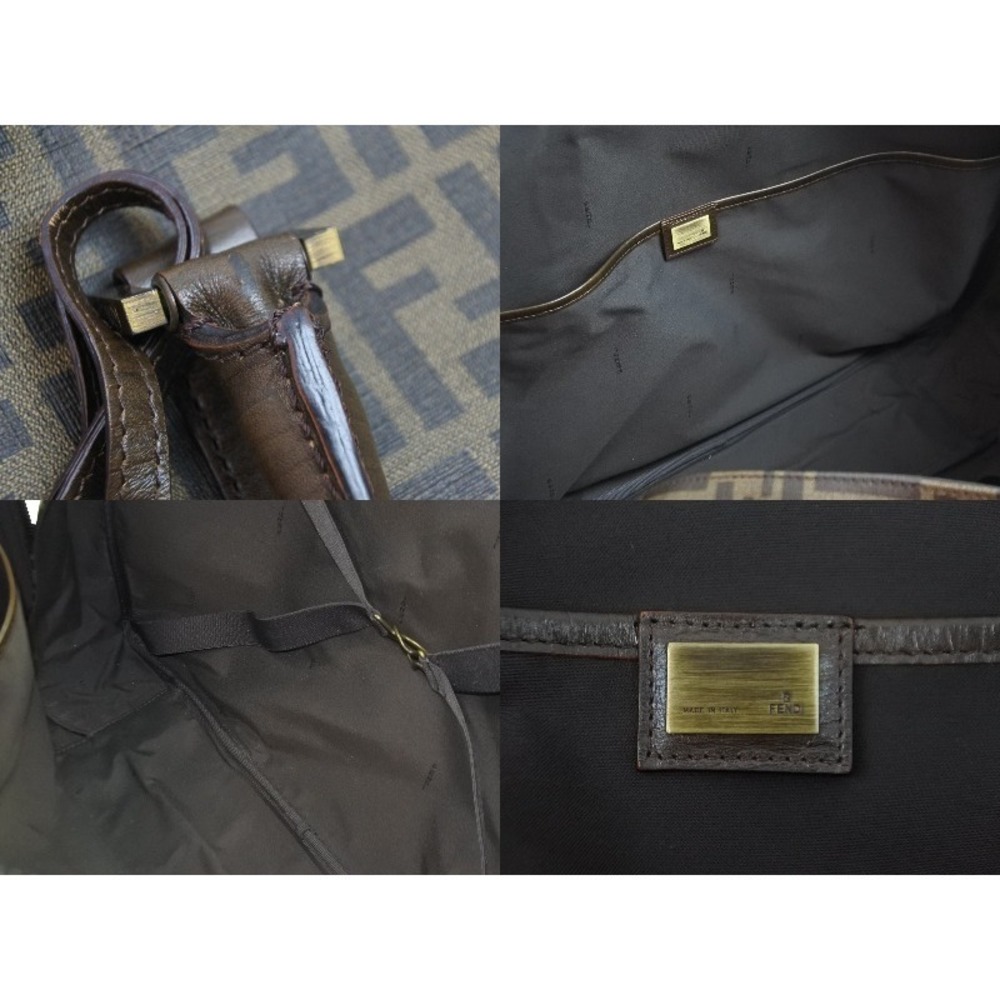 Fendi Tiger Hack Zucca Pattern Leather Handbag Br… - image 8